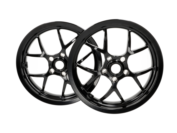 Y-5-Speichen-Felgen-Set vorne+hinten - BGM PRO SPORT - 3.00-13 Zoll - Vespa GTS/GTV/HPE 125-300 ccm - schwarz-glänzend